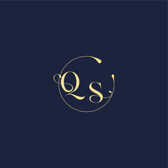 circle monogram design for wedding QS luxury gold letter