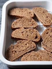 sliced bread on plate