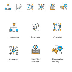 AI and Data Analysis MAchine Learning Vector Icon Design