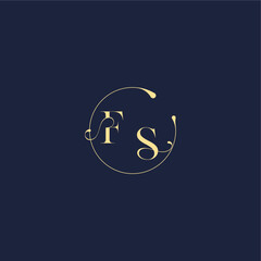 luxury gold FS design for wedding circle monogram letter