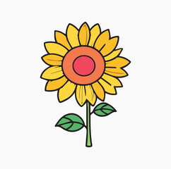 sunflower line filed icon download and can  be used for business logo 