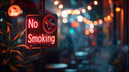 "No Smoking" sign promoting a smoke-free environment. no tobacco anti drug day concept