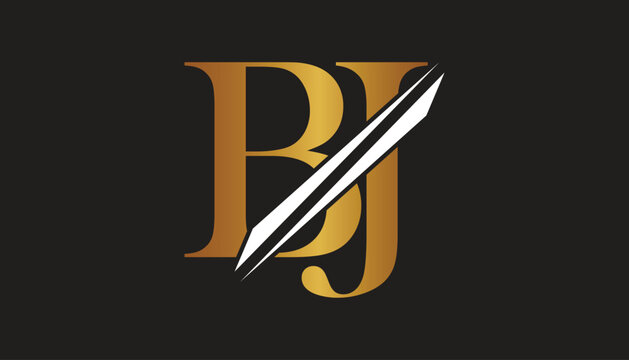 bj letter logo design template elements. bj vector letter logo design.