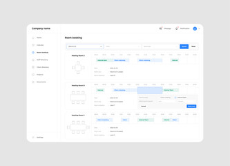 Company meeting room booking platform UI design