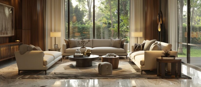 Contemporary living room design in an actual residential space.