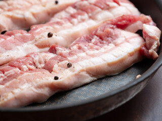 seasoned on fresh pork belly	