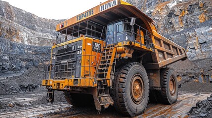 Coal Mining Activity. Large Transport Vehicle in Coal Mining Activity.