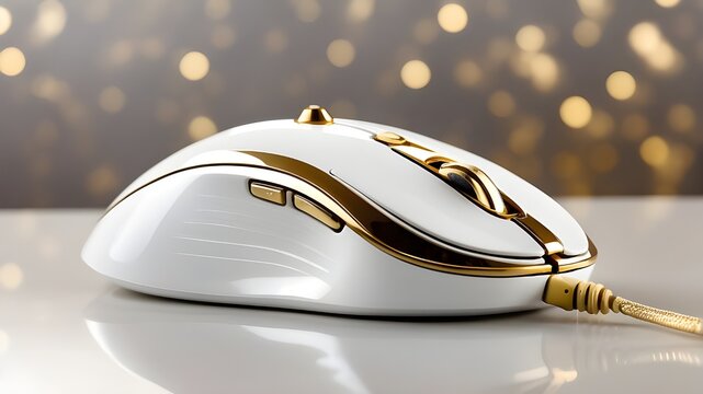 close-up of an elegant gaming mouse on a table desk with a remote control, an electric shaver, close, up, elegant, gaming, mouse, table, desk, remote, control, electric, shaver, color image