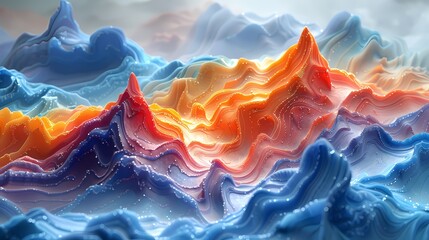 3d mountains and hills abstract art poster background
