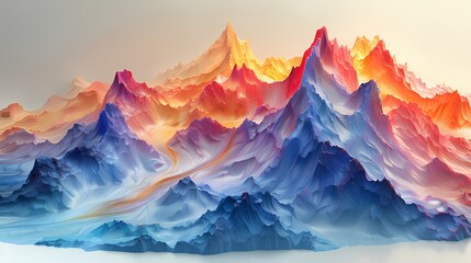 3d mountains and hills abstract art poster background
