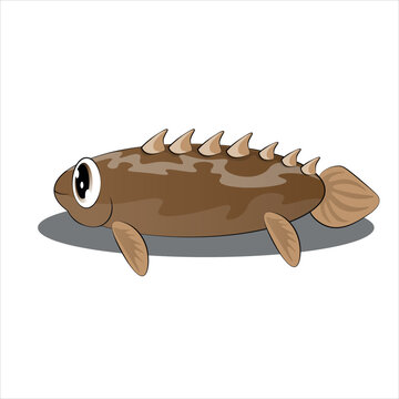 Drawing polypterus mokelembembe, exotic, art.illustration, vector