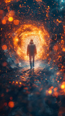 Surreal Fiery Tunnel Passage Beckons to Explore the Transition Beyond Life