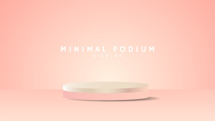 Abstract Rose gold luxury podium and background, Minimal podium and crimson background, 3d podium for presentation, Stage for showcase,  illustration 3d Vector EPS 10