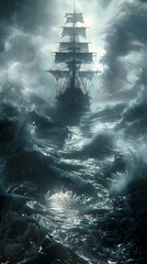 Treacherous Voyage Through a Coven's Enchanted Seas of Blood and Alliances - obrazy, fototapety, plakaty