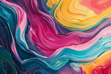 Multicolored magic. Abstract waves of creativity - obrazy, fototapety, plakaty