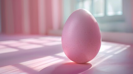 pink easter egg on table