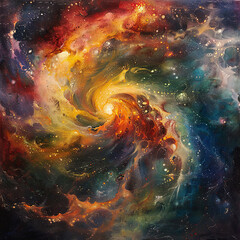 Galactic Beauty: A Whirl of Colors and Dreams