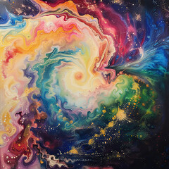 Galactic Beauty: A Whirl of Colors and Dreams