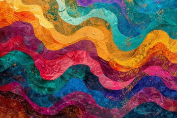 Multicolored magic. Abstract waves of creativity - obrazy, fototapety, plakaty