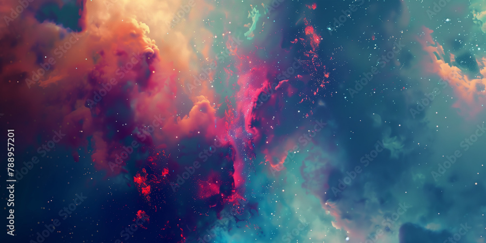 Wall mural explore the use of digital effects and filters to enhance the surreal quality of your abstract galax