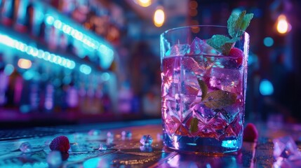 A beautiful alcoholic cocktail prepared by a bartender. - obrazy, fototapety, plakaty