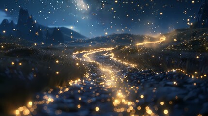 Abstract starry sky magic track illustration poster background
