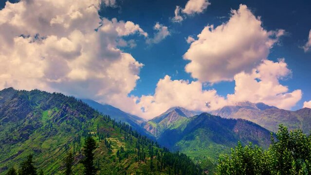 Timelapse of imalayas mountain during monsoon in Himachal Pradesh, India