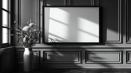 Blank white Minimalist Modern Frame for Design Mockup