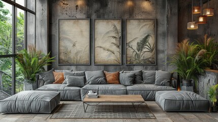 Minimalist Modern Frame for Design Mockup. Aesthetic style Mockup Presentation.