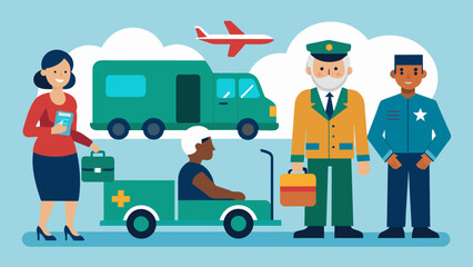 Naklejka premium A transportation service for veterans who may have difficulties getting to appointments or job interviews removing a barrier to accessing