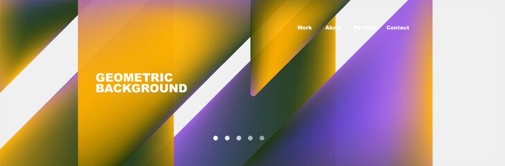 A vibrant geometric background featuring a pattern of yellow and purple triangles on a white backdrop, creating a colorful and eyecatching design reminiscent of macro photography art