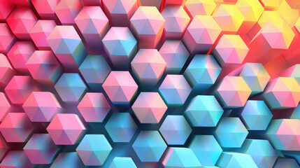 Vibrant Abstract Background With Hexagonal Shapes