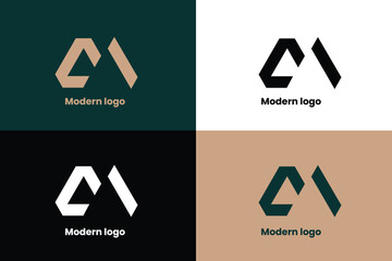letter c logo, letter cm logo, letter c and triangle icon logo, logomark - obrazy, fototapety, plakaty