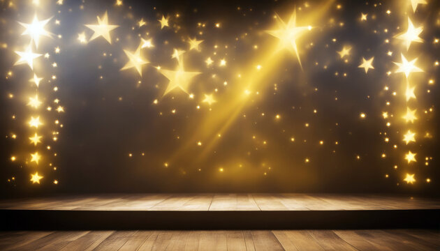 yellow vintage background celebrity soffits golden stage colors spotlights Stars performance shape show star light retro spotlight glory winter
