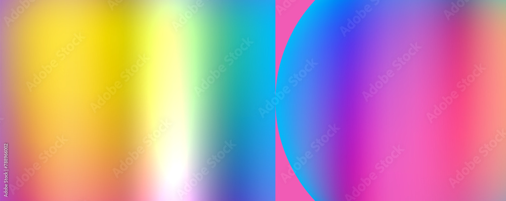 Poster the artwork features a colorful gradient background blending shades of azure, electric blue, and mag