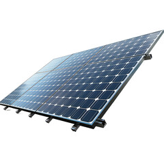 Solar energy panel on isolated transparent background