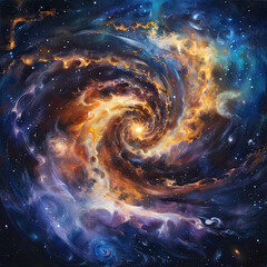 Celestial Cyclone: A Vortex of Galactic Marvels