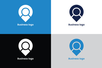 man icon and location icon logo, location icon logo, logomark