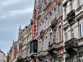 Obraz premium Historical residential house in central Brussels, Belgium