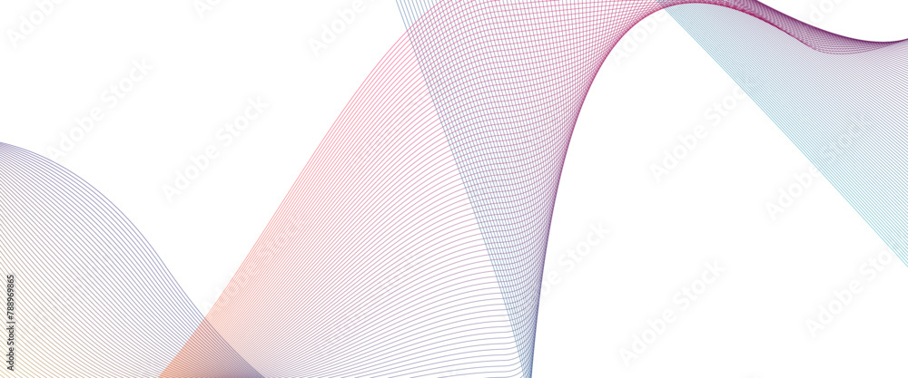 Poster vector abstract element colorful wave for design with wave lines on color transparent background.