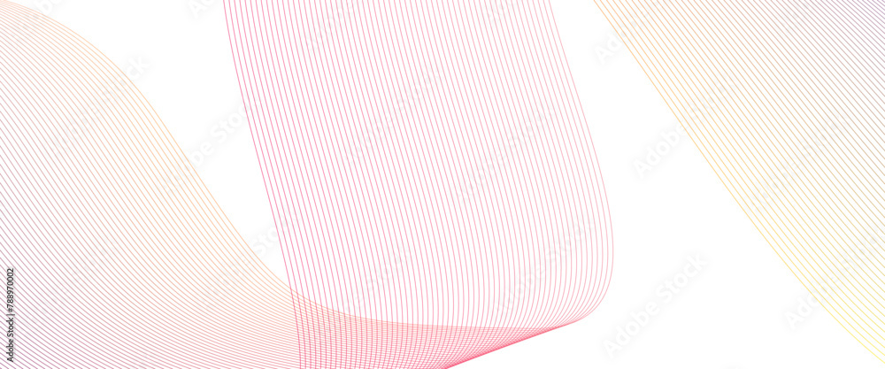 Poster vector colorful wavy lines abstract wave element and digital line art transparent background.