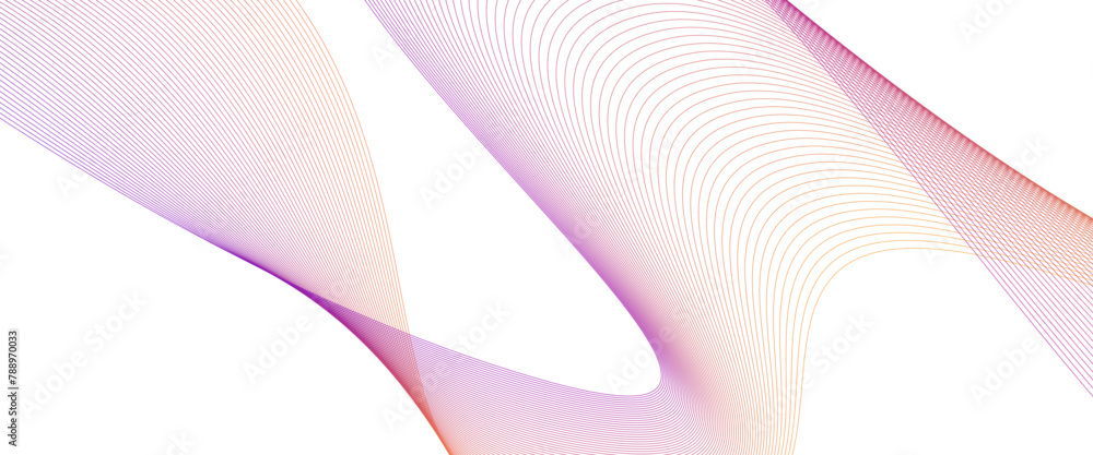 Poster vector colorful wavy lines abstract wave element and digital line art transparent background.