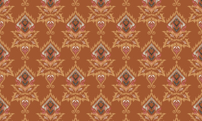 Hand draw ajrakh seamless pattern block print floral batik vector.ethnic background, simple style - great for textiles, banners, wallpapers, wrapping - vector design