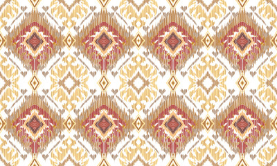Hand draw Ikat paisley embroidery.geometric ethnic oriental seamless pattern traditional.ethnic background, simple style - great for textiles, banners, wallpapers, wrapping - vector design