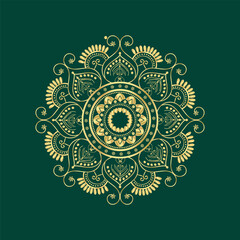 Luxury Islamic or arbian indian festival culture mandala with golden pattern and geometric shape decretive template