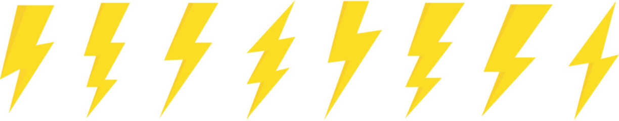 Electric vector icons. Bolt lightning sign. Flash icons . Bolt logo. Electric lightning bolt symbols. Flash light sign. Vector illustration