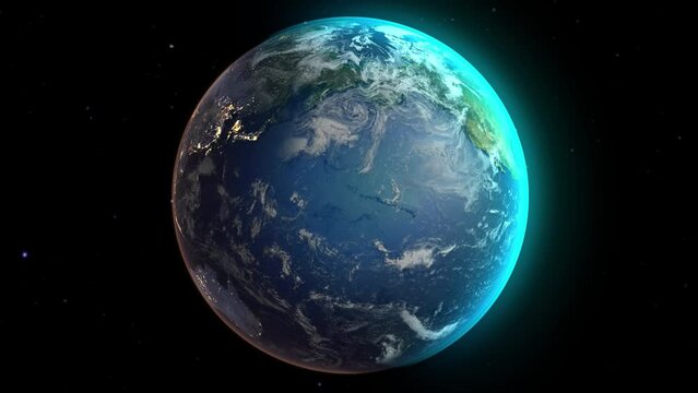 Realistic Earth Zoom to Countries from Space and Orbit Japan Version 4K 60 FPS