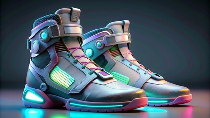 User
Cyberpunk-inspired footwear combines futuristic design elements with functional features suitable for urban environments. - obrazy, fototapety, plakaty