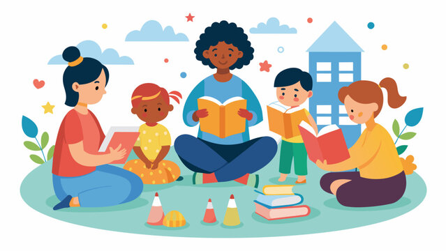A local library offers a weekly playgroup for parents and children incorporating storytime games and music for a wellrounded and educational