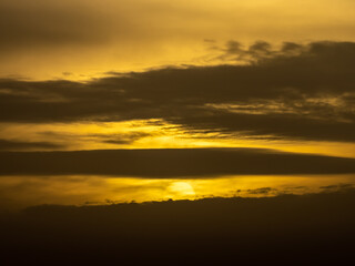 Sunset Sky Twilight Evening Dramatic Orange Gold Fire Clouds Sundown